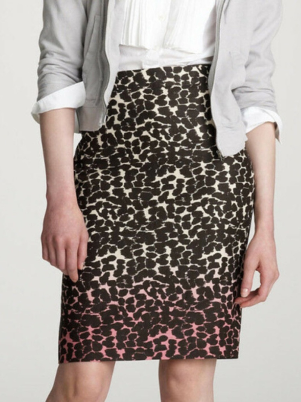 J.Crew Wildcat Ombré Pencil Skirt 100% linen, Lined Size 2 EUC